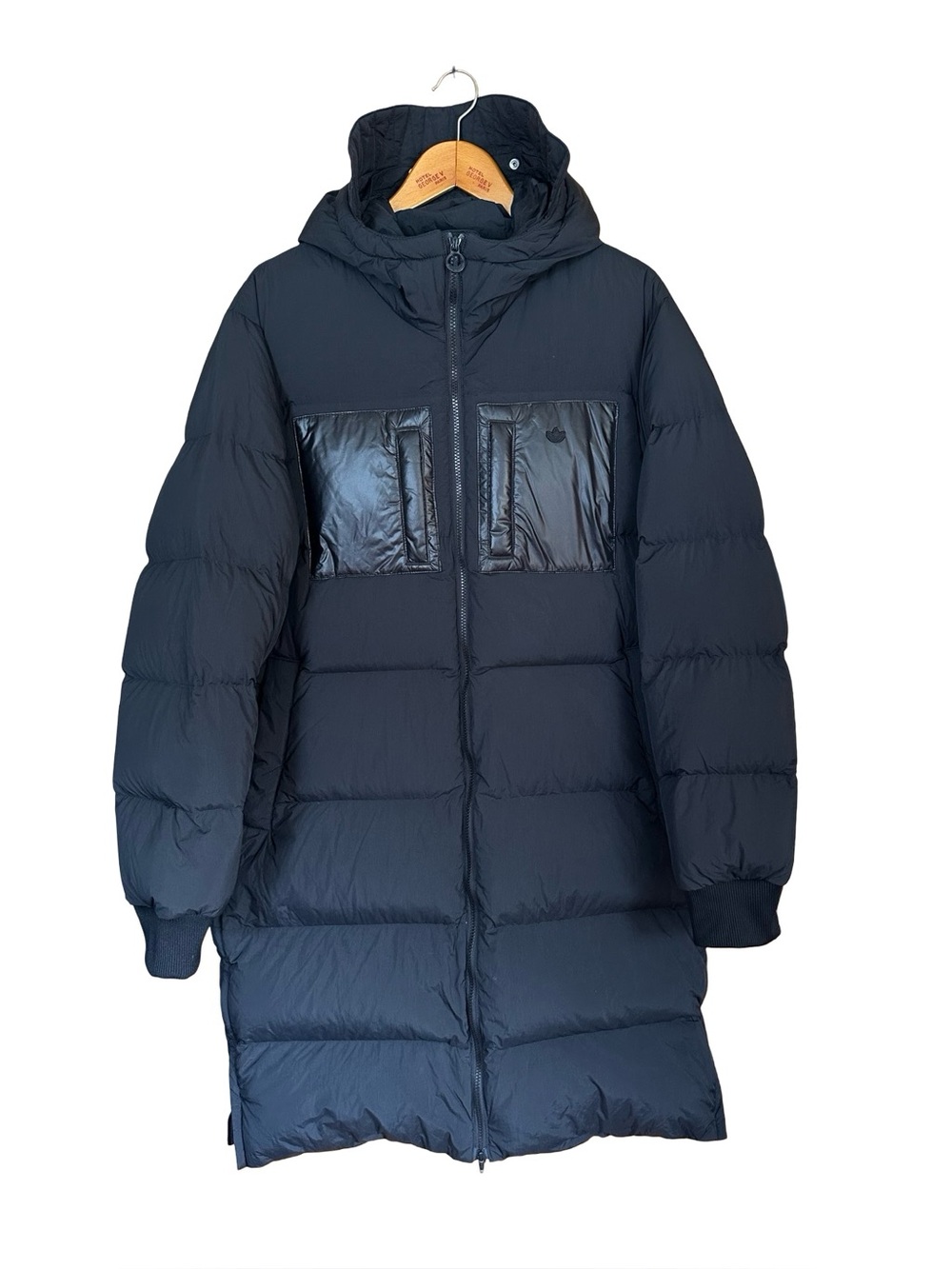 adidas Regen Puff Long Stay Warm Sports Hooded Down Jacket Black -no fur Sz L